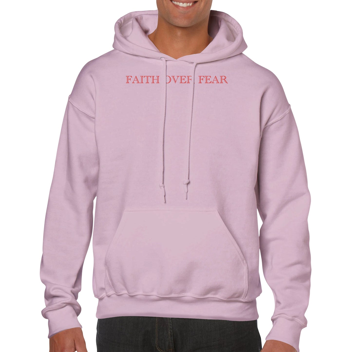 Premium FAITH OVER FEAR Hoodie (RED TEXT)