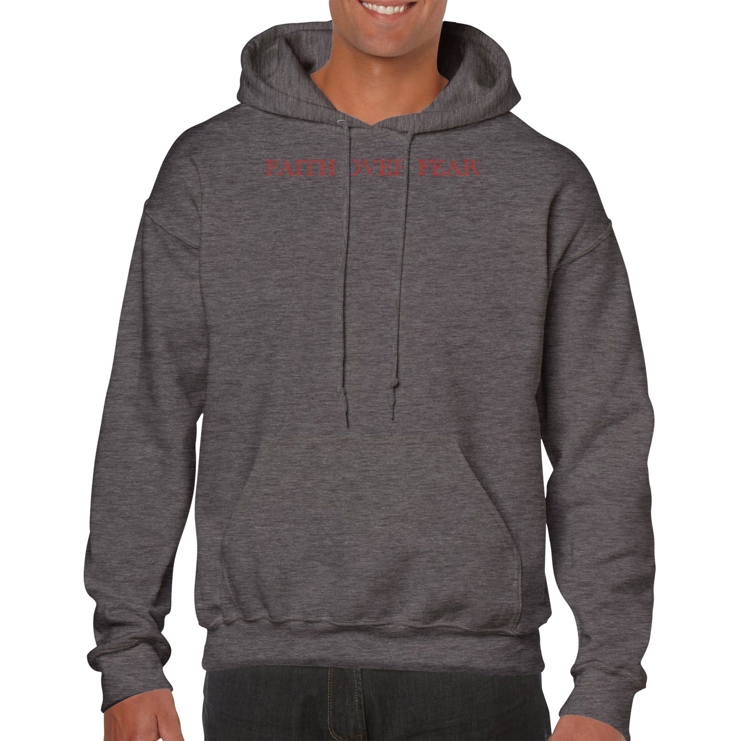 Premium FAITH OVER FEAR Hoodie (RED TEXT)