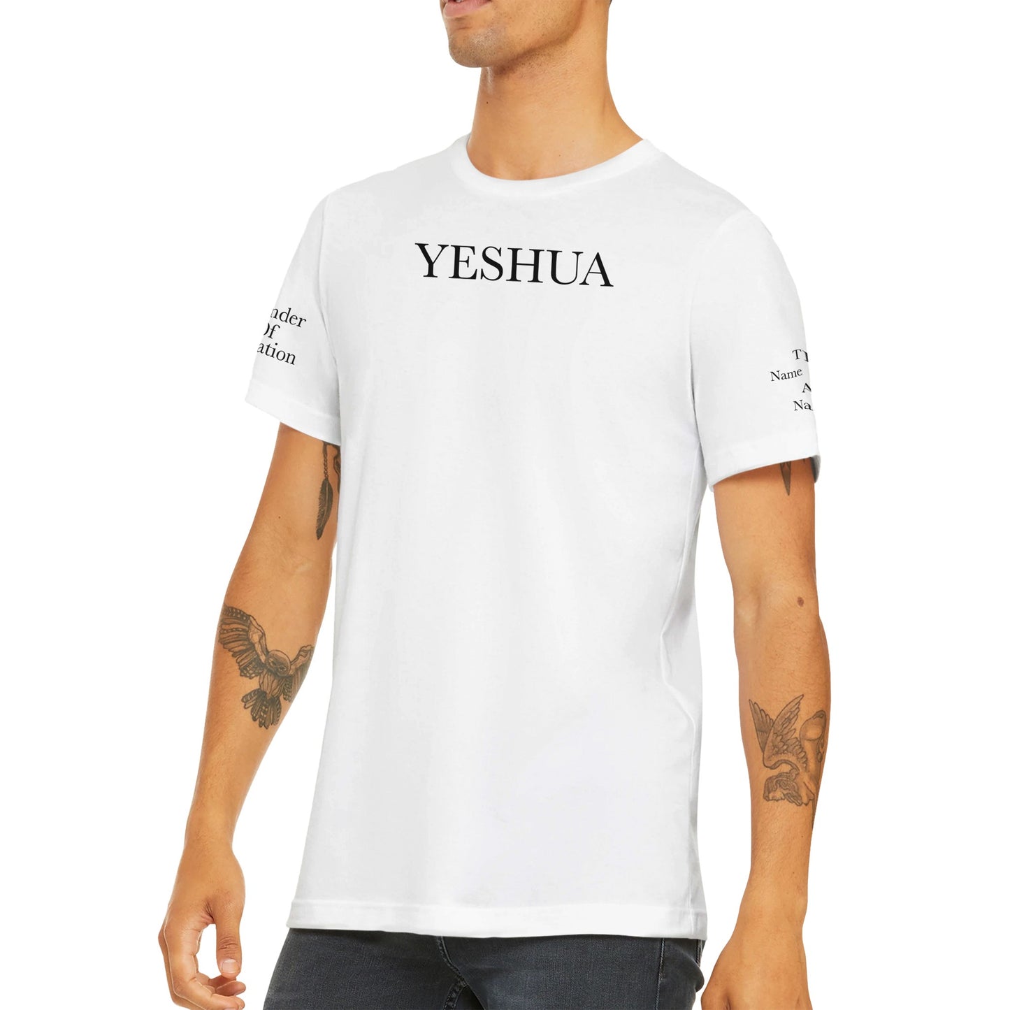 YESHUA (name above all names) (founder of salvation) crew neck t shirt