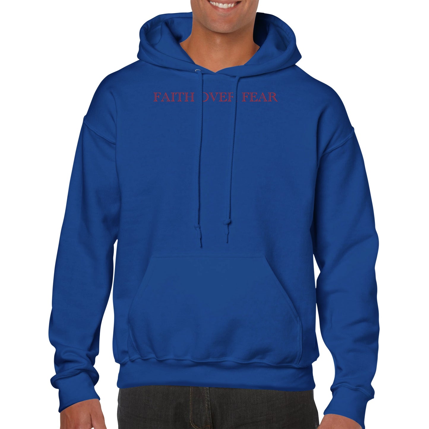 Premium FAITH OVER FEAR Hoodie (RED TEXT)