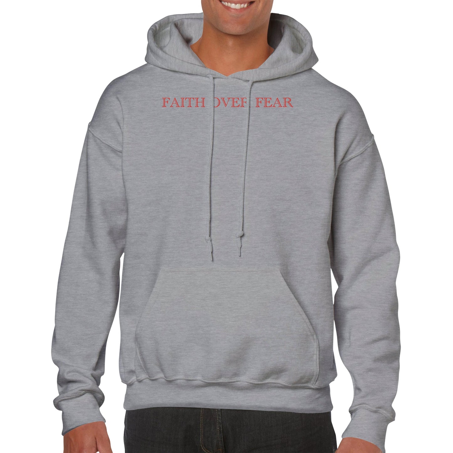 Premium FAITH OVER FEAR Hoodie (RED TEXT)