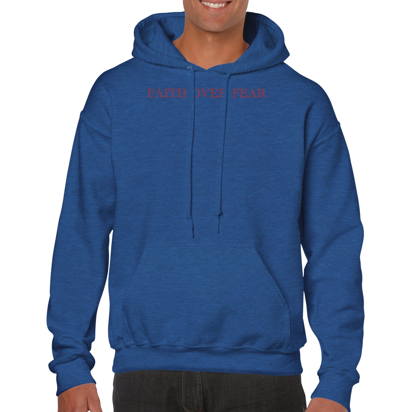 Premium FAITH OVER FEAR Hoodie (RED TEXT)